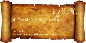 Ördög Mónika névjegykártya